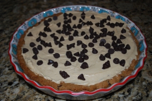 Chocolate Chip Cookie Crusted Peanut Butter Pie